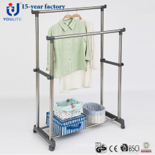 Big-Pipe Stainless Steel Double Rod Clothes Hanger